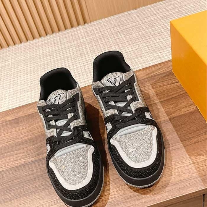 Mens All Over Crystals Trainer Sneaker