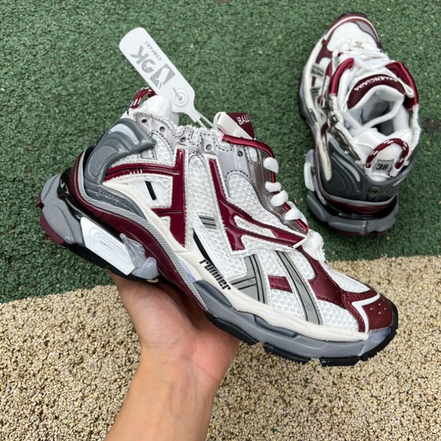 Runner Sneaker ' White Burgundy '