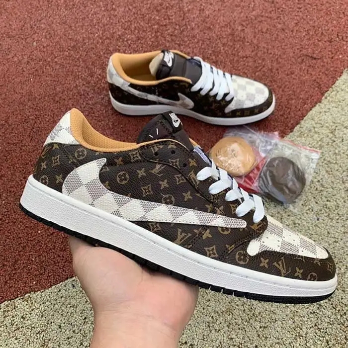 CUSTOM TRAVIS SCOTT X JORDAN 1 LOW ' L V '