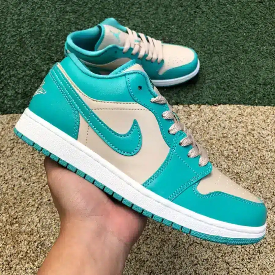 JORDAN 1 LOW ' TROPICAL TEAL SANDY BEIGE '