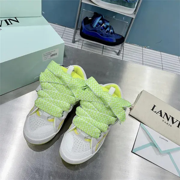 Lanvin Curb Sneakers White Fluo Yellow