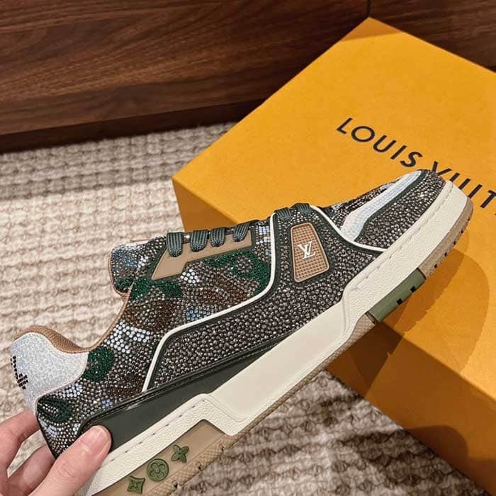Mens All Over Crystals Trainer Sneaker