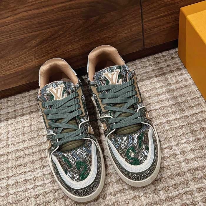 Mens All Over Crystals Trainer Sneaker
