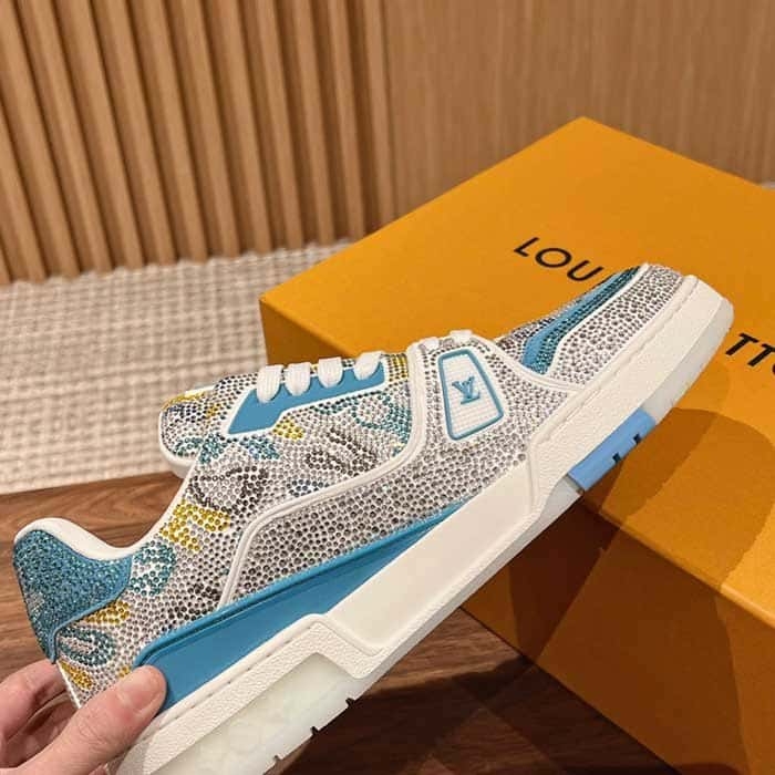 Mens All Over Crystals Trainer Sneaker