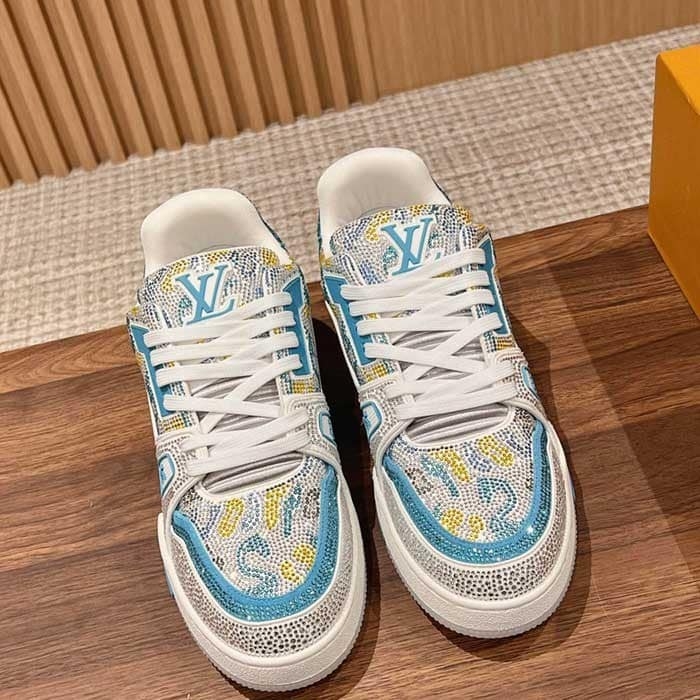 Mens All Over Crystals Trainer Sneaker