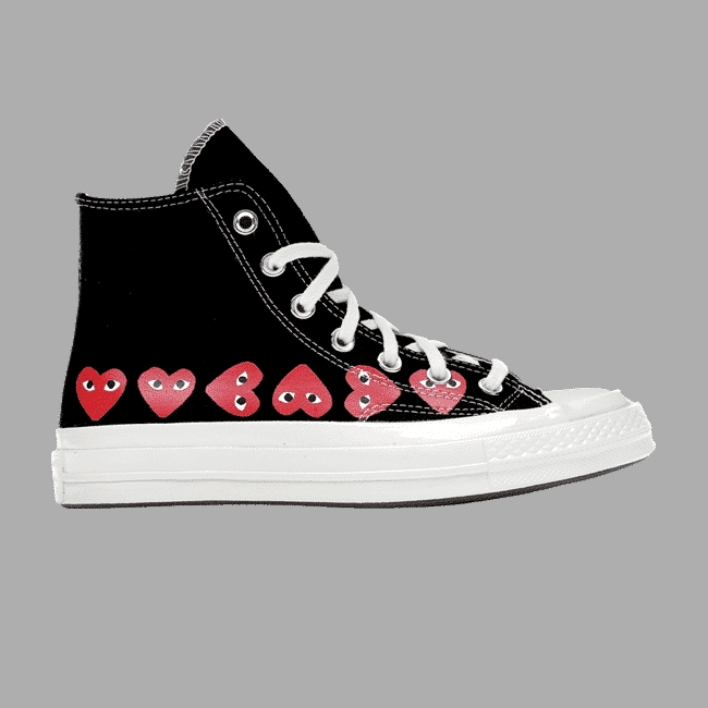 Comme des Gar?ons Play x Chuck 70 Hi Top ' Multi Heart ' Black