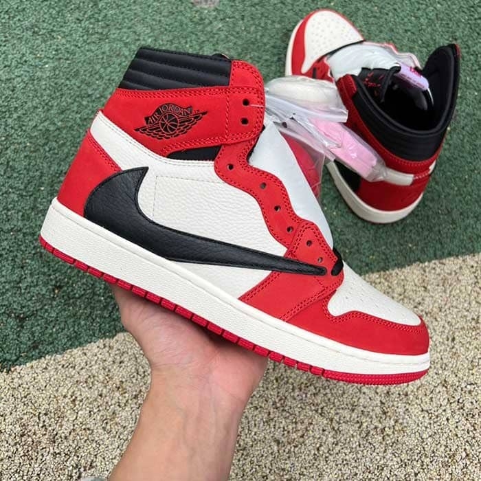 CUSTOM TRAVIS SCOTT X AIR JORDAN 1 RETRO HIGH OG ' RED '