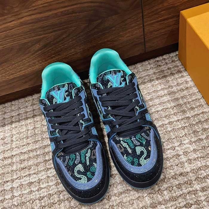 Mens All Over Crystals Trainer Sneaker