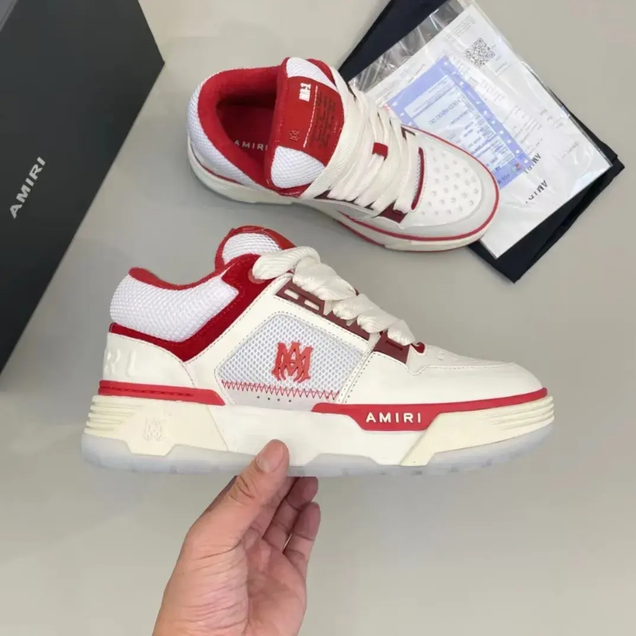 Amiri MA-1 Leather Sneakers White Red