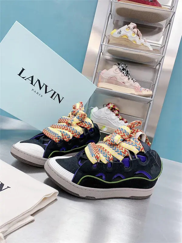 Lanvin Leather Curb Black Purple