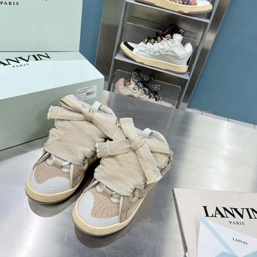 Lanvin Curb Light Sneakers Ecru