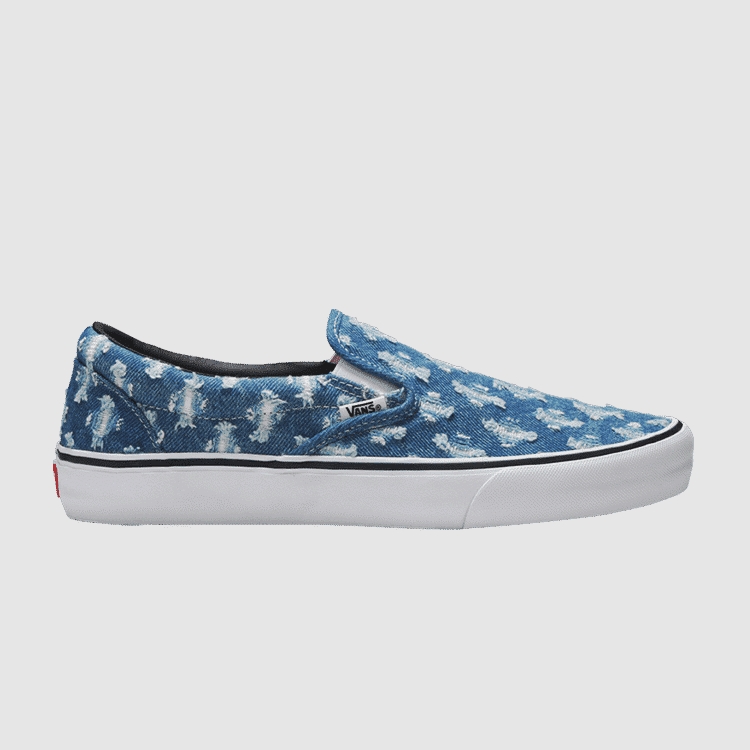 Supreme x Slip-On ' Blue Hole Punch Denim '