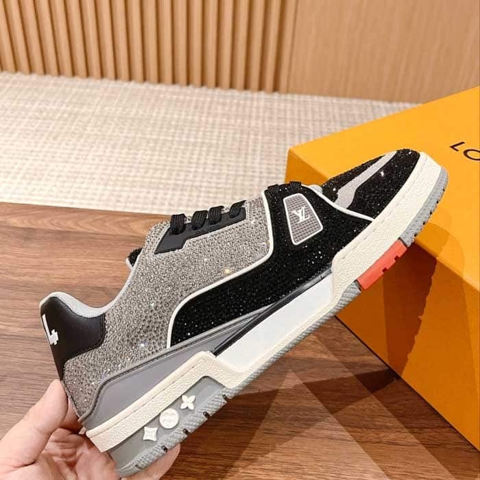 Mens All Over Crystals Trainer Sneaker
