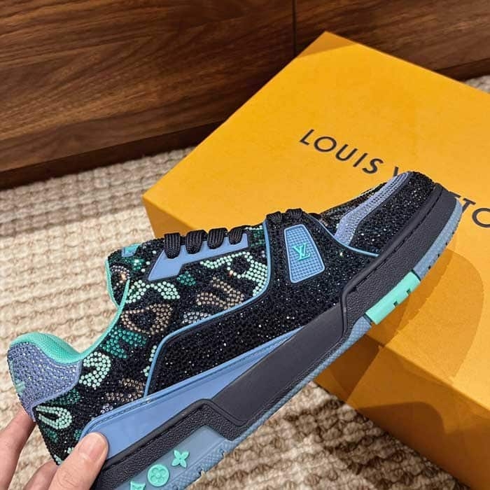 Mens All Over Crystals Trainer Sneaker