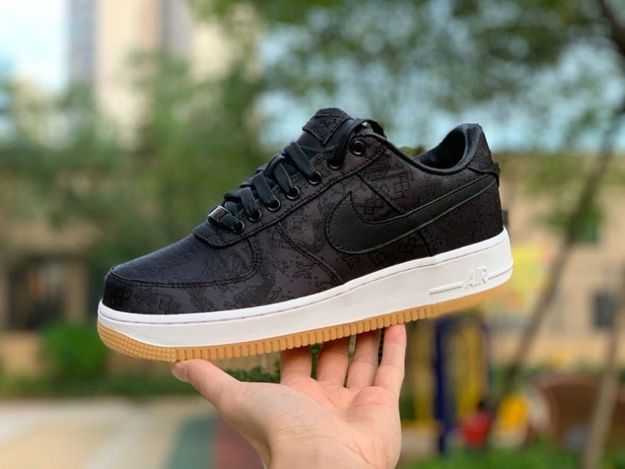 Fragment Design x CLOT x Air Force 1 ' Black Silk '