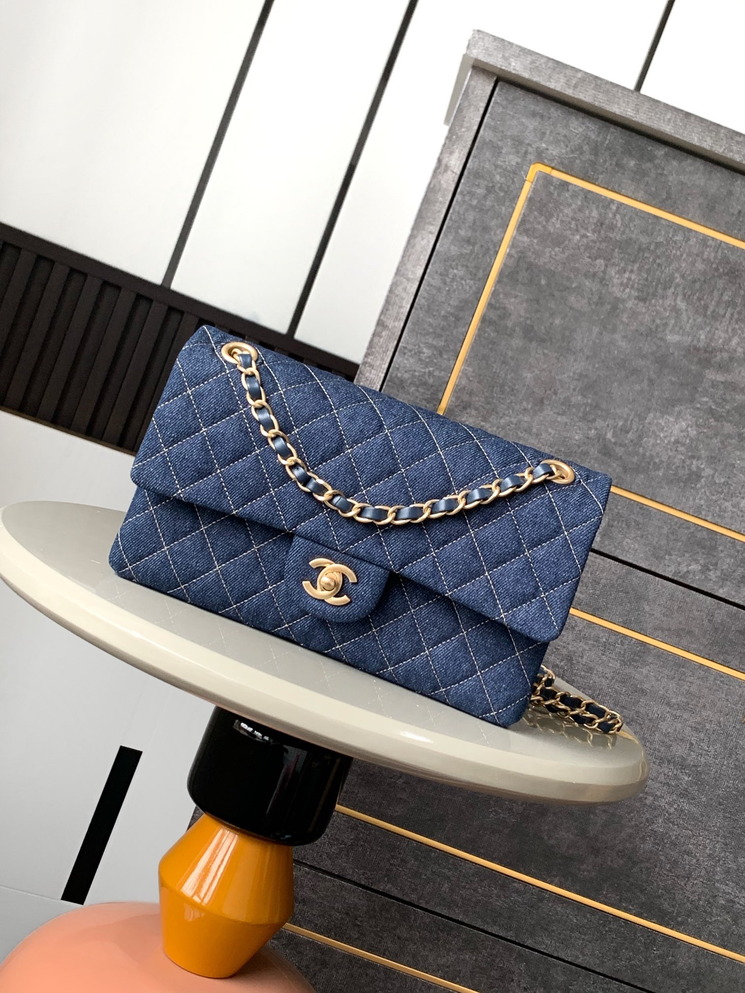 Lambskin Quilted Mini Top Handle Rectangular Flap