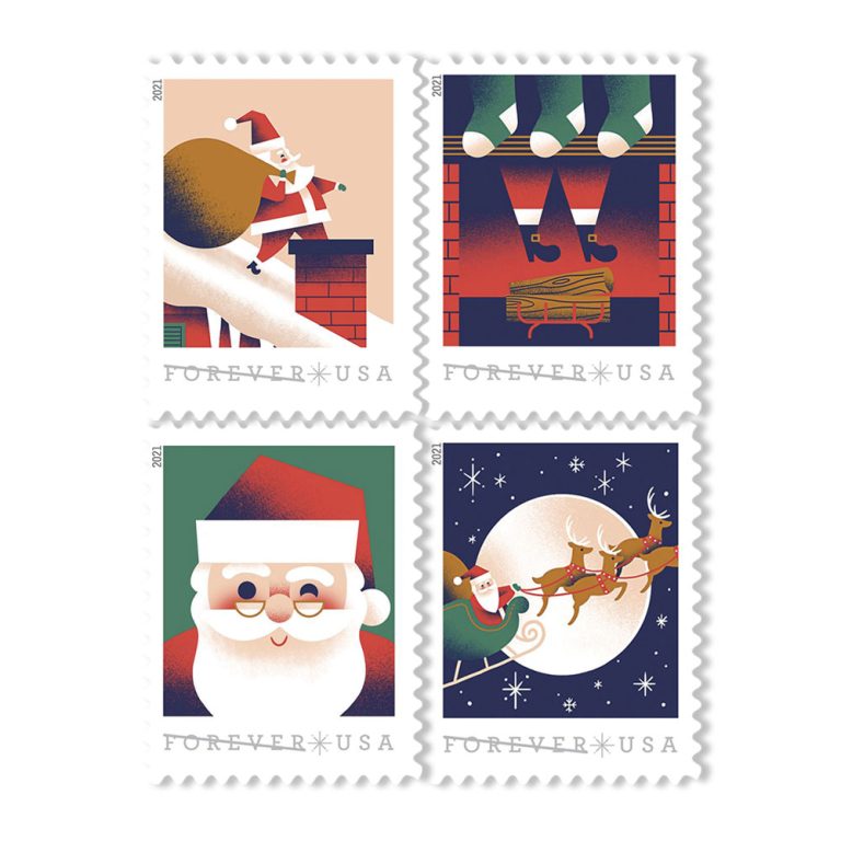 Forever Stamps First Class Postage Stamps A Visit From St. Nick  2021