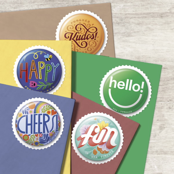 Pinback Buttons Stamps 2024