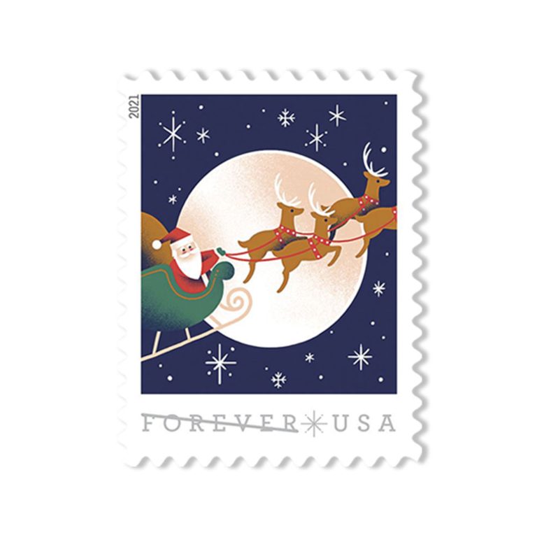 Forever Stamps First Class Postage Stamps A Visit From St. Nick  2021