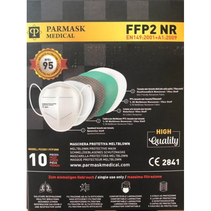 Mascherina FFP2NR Ps 2001 Parmask Medical 10 Pezzi