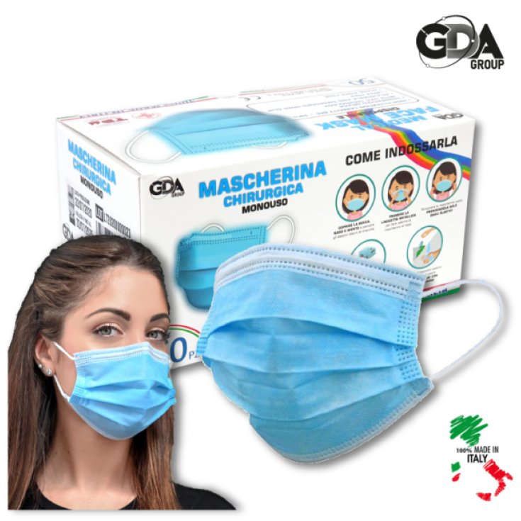 Mascherina Chirurgica 01 Azzurra GDA 50 Pezzi