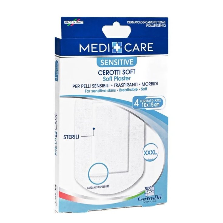 Cerotti Soft Sensitive TNT 10x15cm Medi+Care 4 Pezzi