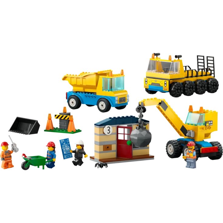 Camion Da Cantiere e Gru Con Palla Da Demolizione LEGO
