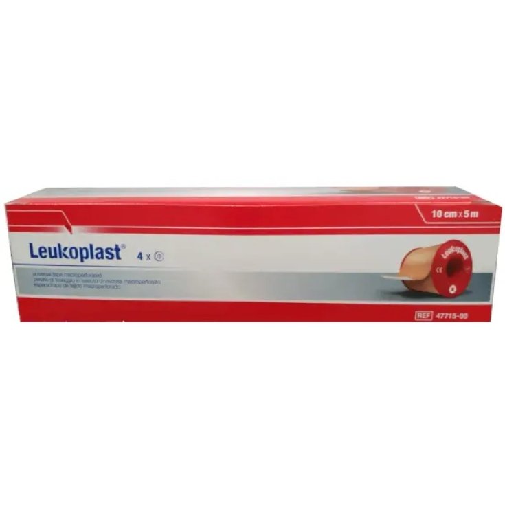 Cerotto di Fissaggio In Rocchetto 10cm x 5m Leukoplast 4 Pezzi