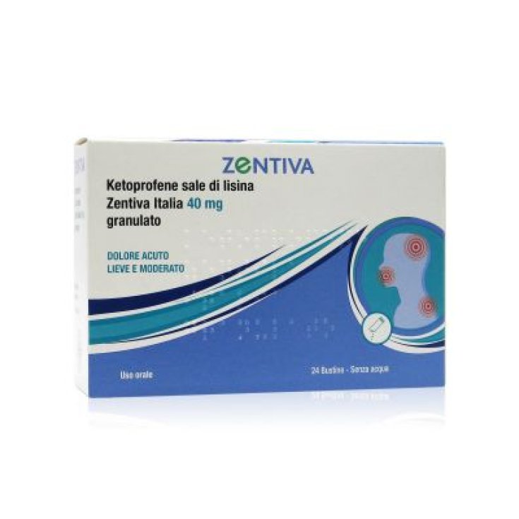 Ketoprofene Sale Di Lisina Zentiva 40mg 24 Bustine