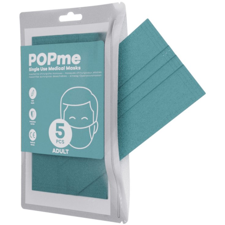 Mascherina Chirurgica Adult Ocean POPme 5 Pezzi