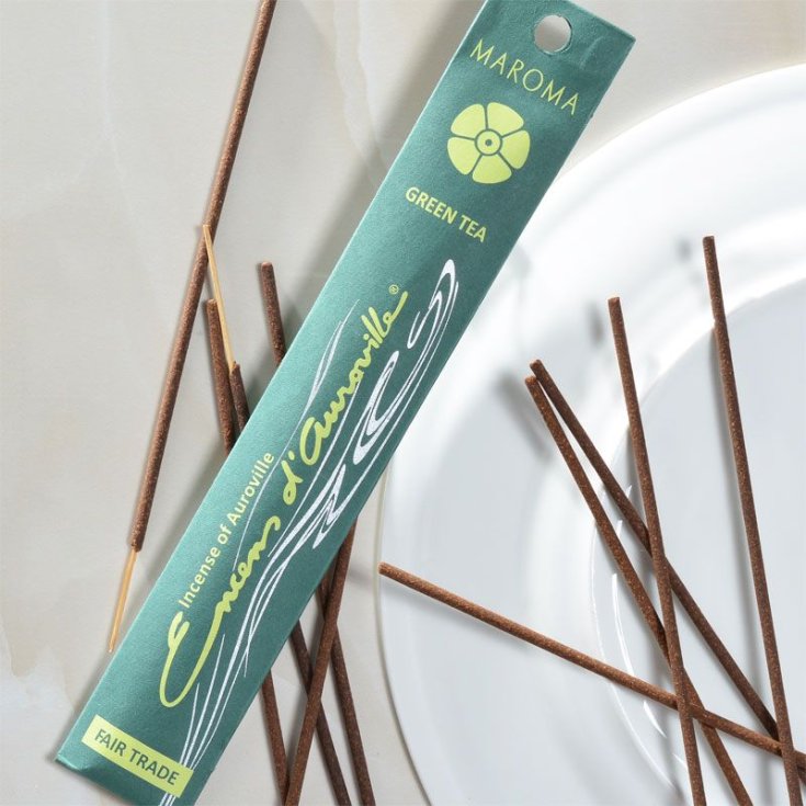 Maroma Green Tea Encens D'Auroville 10 Bastoncini