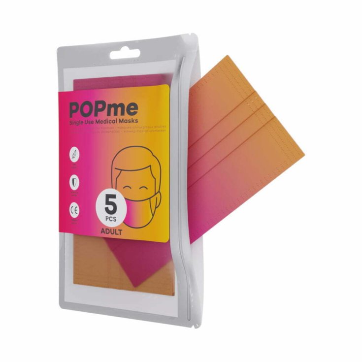 Mascherina Chirurgica Adult Sunset POPme 5 Pezzi