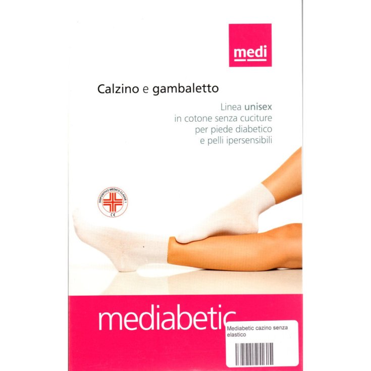 Calzino per Diabetico Corto Bianco Tg.M Mediabetic 5100