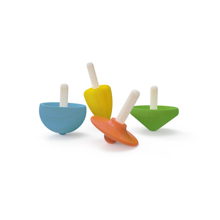 Wooden Spinning Tops POPme Toys
