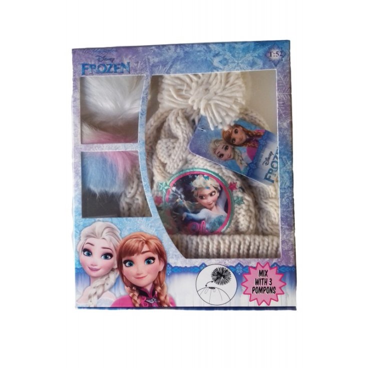 Cappello bambina Disney Frozen 3 pompons panna tg 54