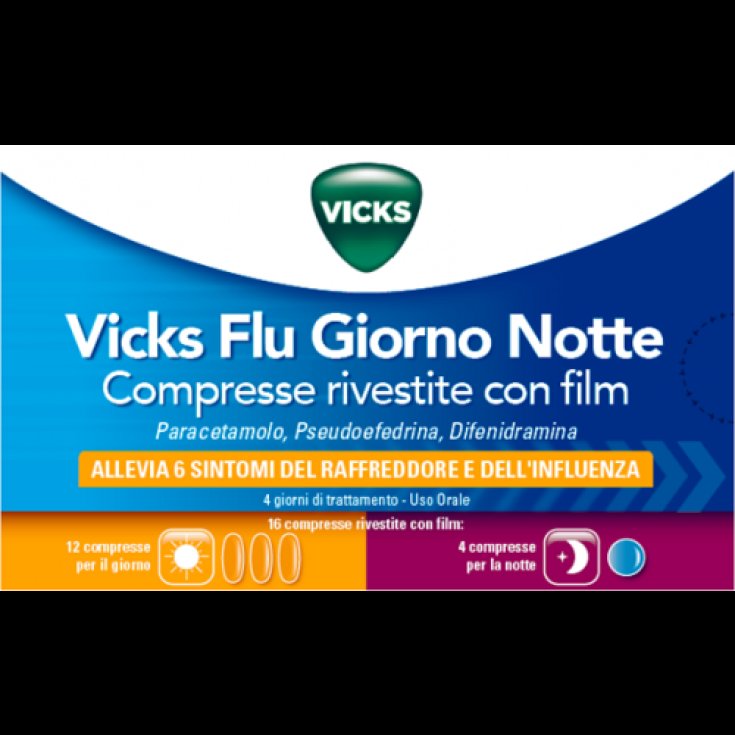 Vicks Flu Giorno Notte 12+4 Compresse
