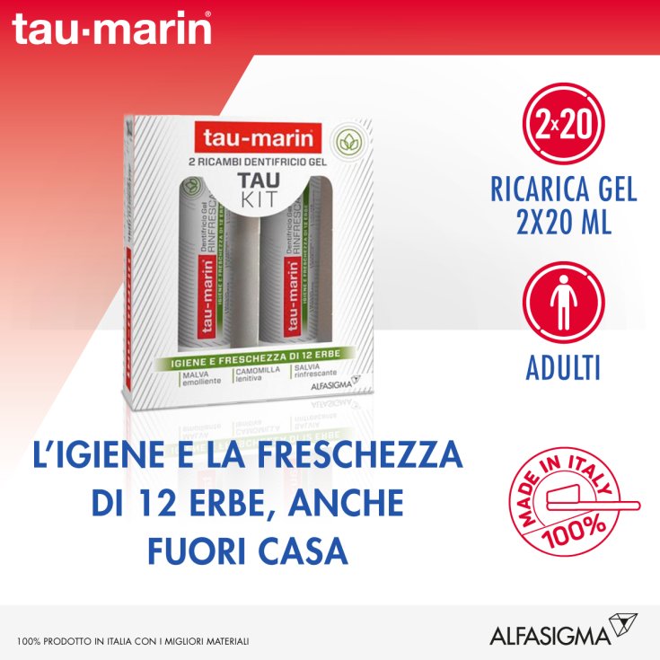 Tau-Kit Dentifricio Gel Ricambi Tau Marin 2 x20ml