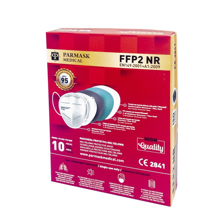 Mascherina FFP2 PS1001 Bianco Parmask Medical 10 Pezzi