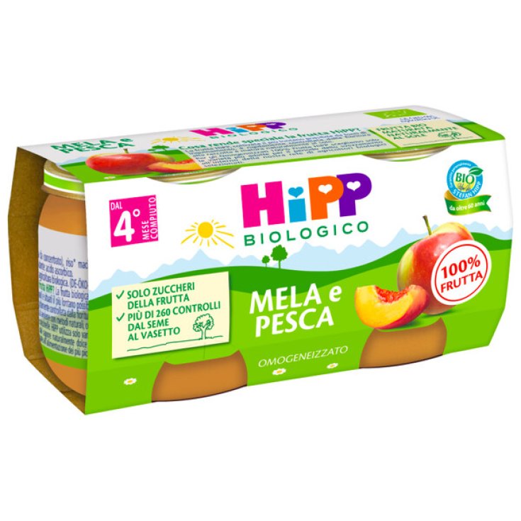 Mela e Pesca HiPP Biologico 2x80g