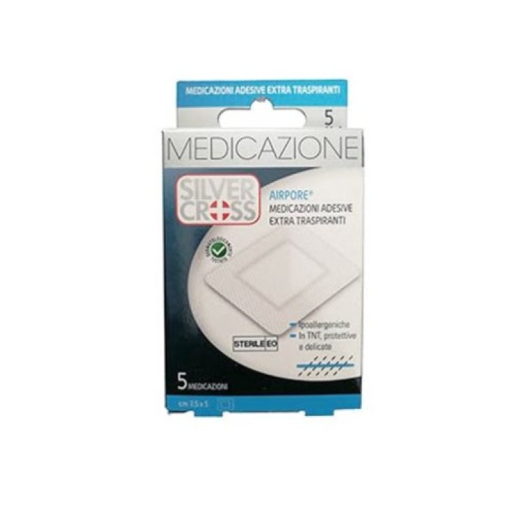 Medicazione Airpore 7,5 x 5cm Silver Cross 5 Pezzi