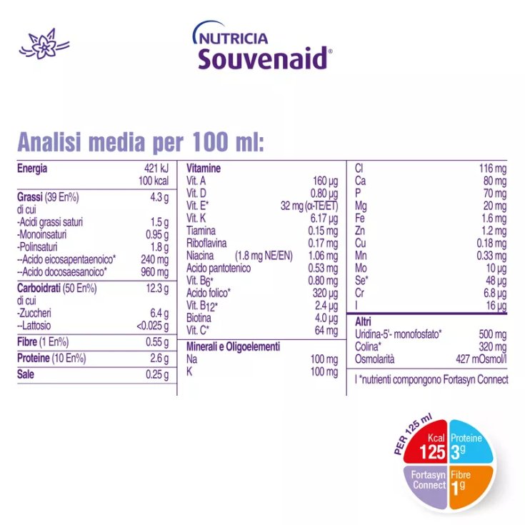 Souvenaid Vaniglia Nutricia 4x125ml