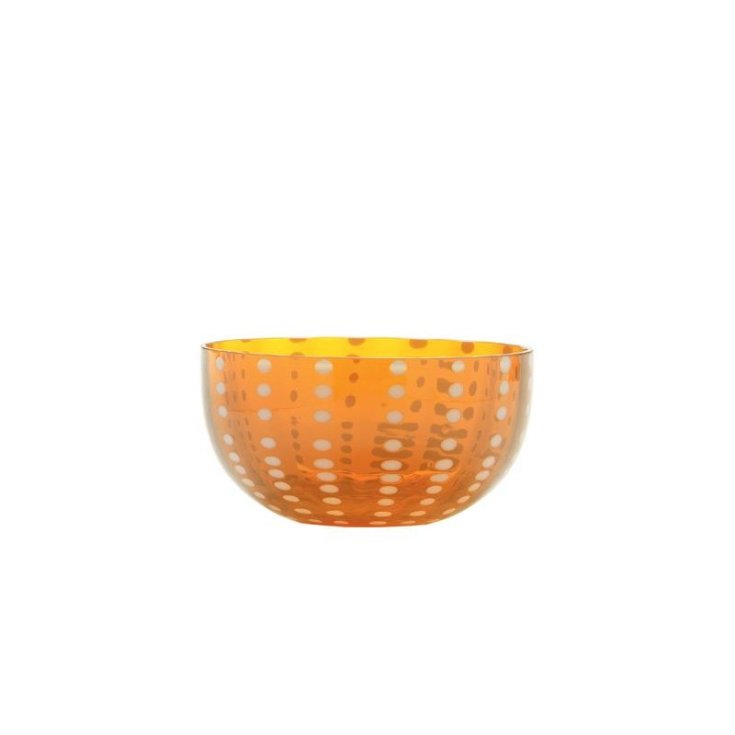 Zafferano Bowl Coppetta Vetro Perle Arancio 2 Pezzi