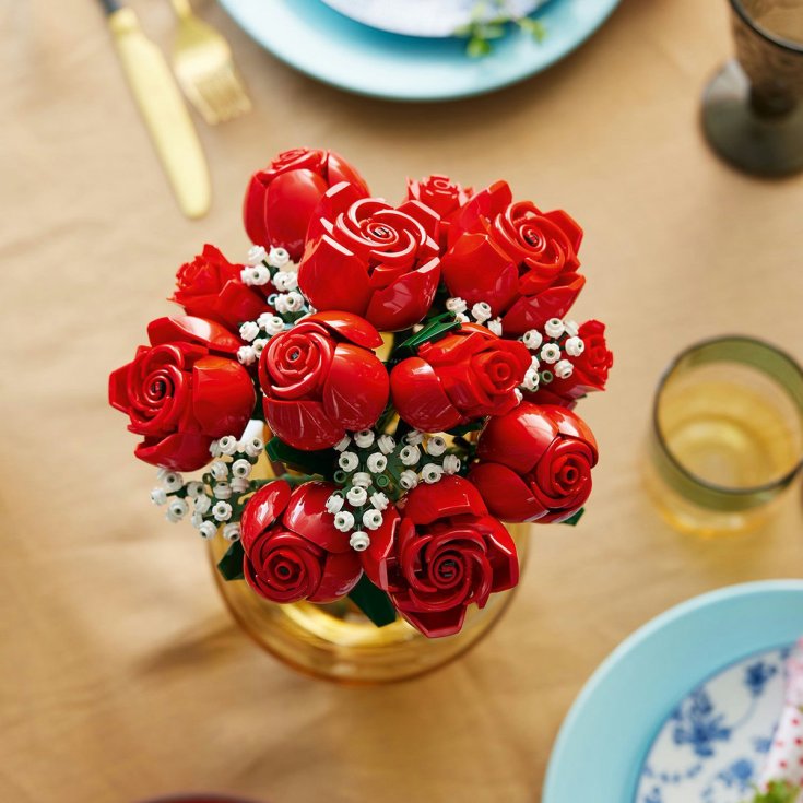LEGO Icons 10328 Bouquet di Rose, Set Fiori Finti per Adulti