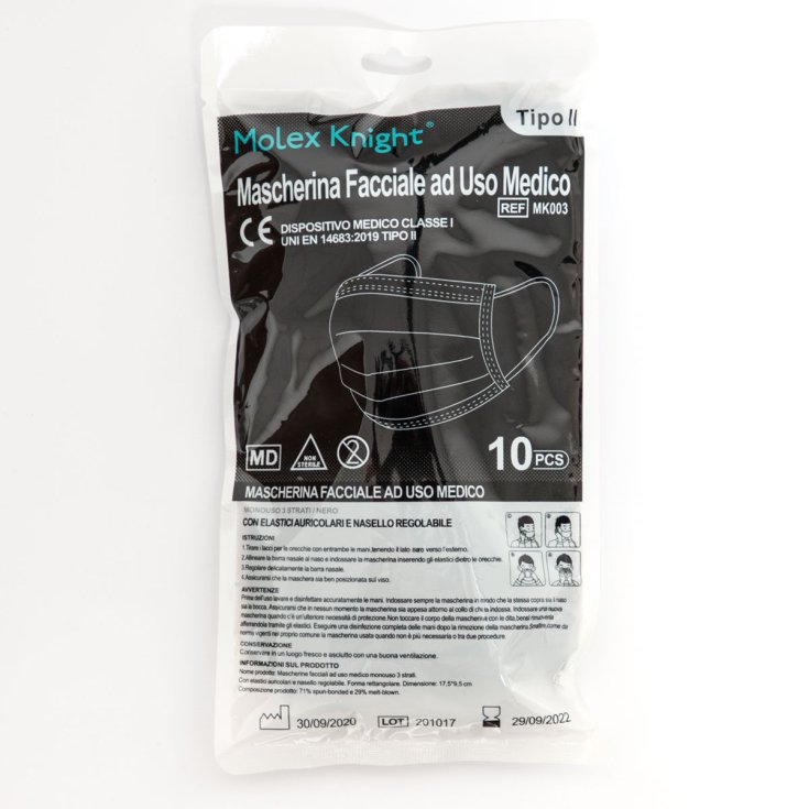 Mascherina Facciale Molex Knight 10 Pezzi