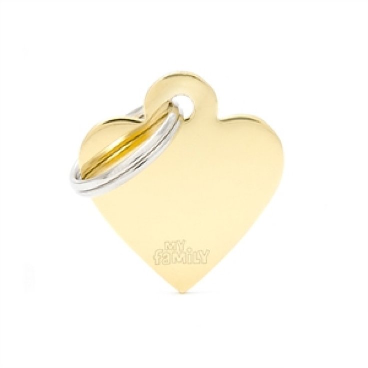 Medaglietta Basic Cuore in Ottone Dorato - Grande