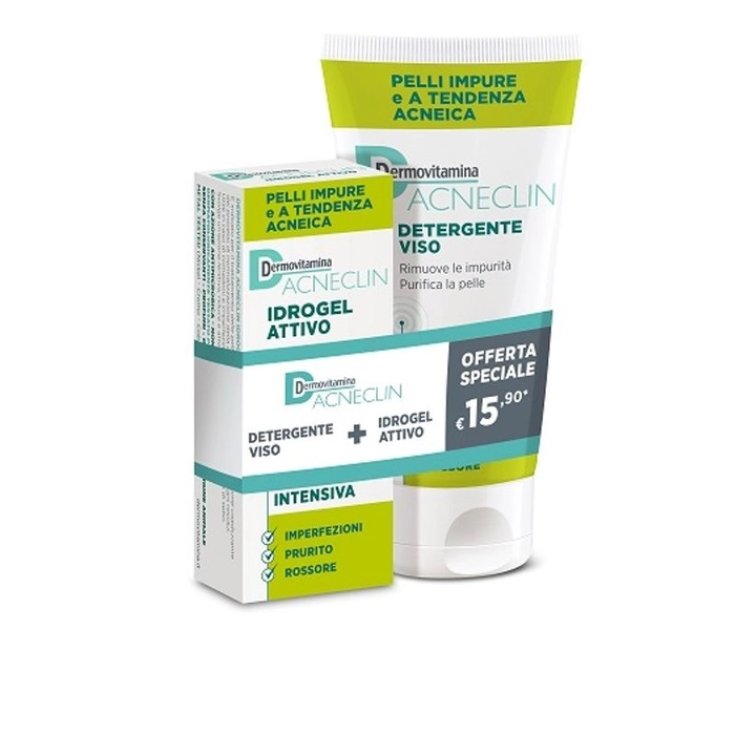Idrogel Attivo + Detergente Viso Acneclin Dermovitamina
