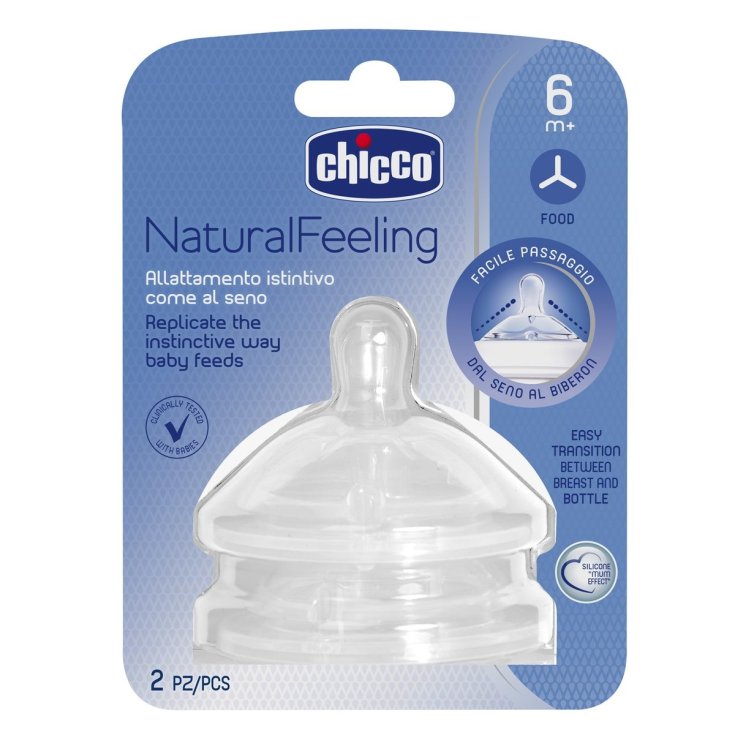 Chicco Natural Teat Feeling Papilla Flow 2 Unità 6m