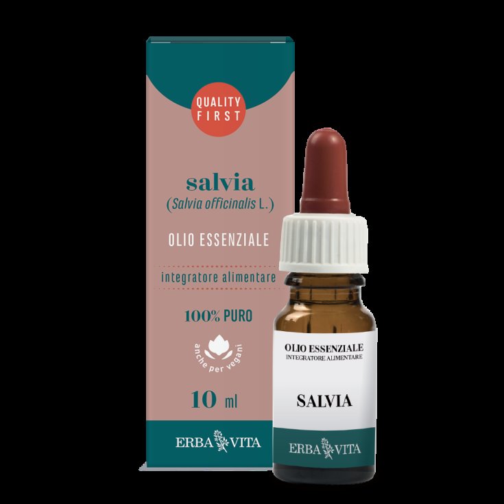 Salvia Foglie Olio Essenziale Erba Vita 10ml