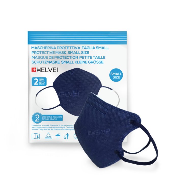 Mascherina Protettiva Taglia Small Blu Helvei 2 Pezzi