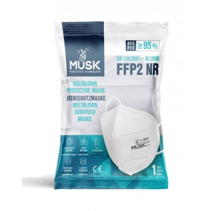 MASCHERINA FFP2 BIANCA MUSK 1 Pezzo